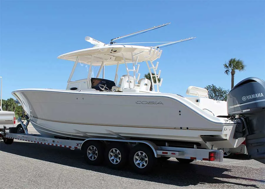 San Jose boat loaded on a trailer for recovery and towing